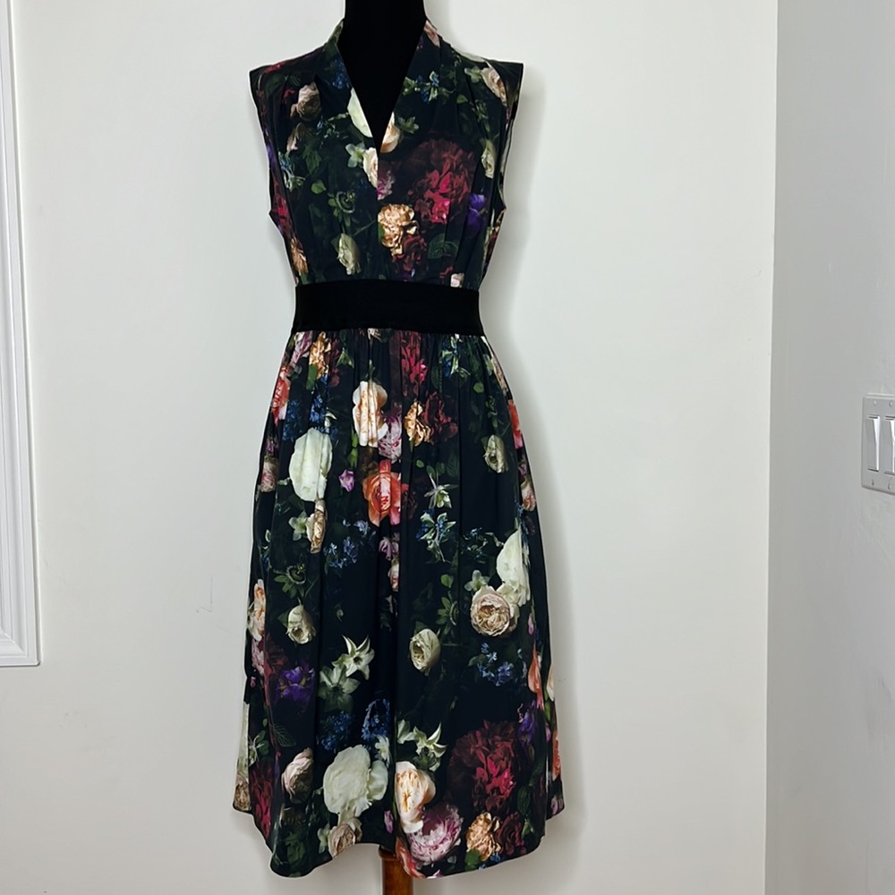 ADAM LIPPES Floral Roses Midi Dress 6
